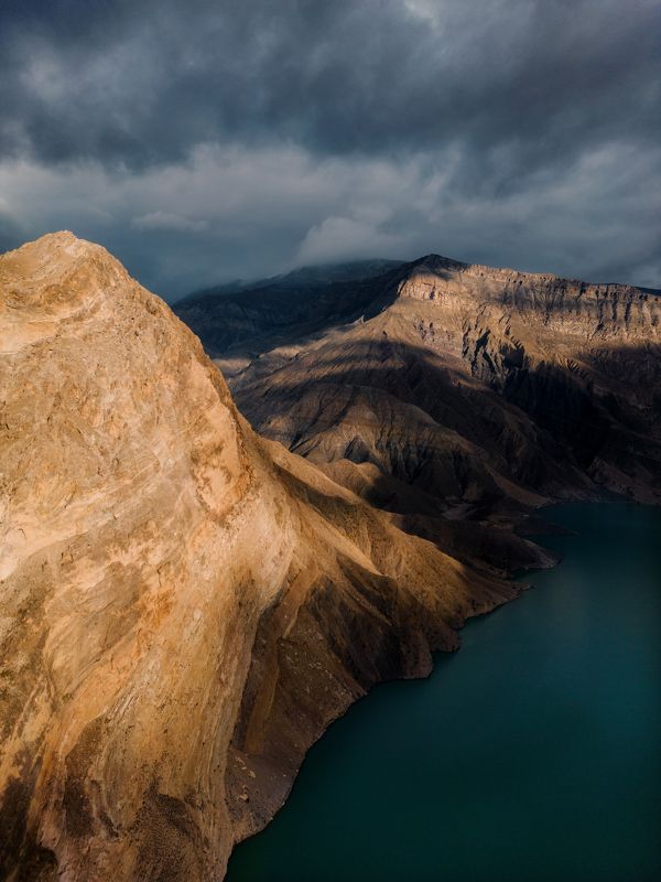 дагестан, река, горы, сулакский каньон, осень, свет, аэрофото, дрон Мимолётные касания светаphoto preview