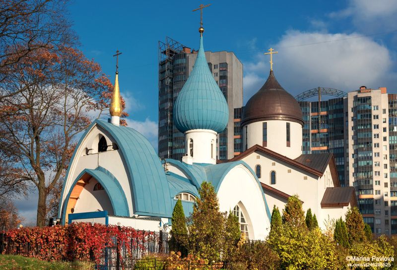 город, архитектура, санкт-петербург, городской пейзаж, храм святого праведного иоанна кронштадтского, храмы петербурга, Осенний храм святого праведного Иоанна Кронштадтскогоphoto preview