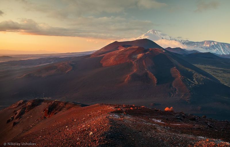 камчатка, вулканы, закат Марсовые конусаphoto preview