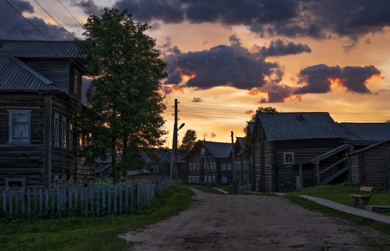 кимжа, архангельская область, Поздний вечер в Кимжеphoto preview