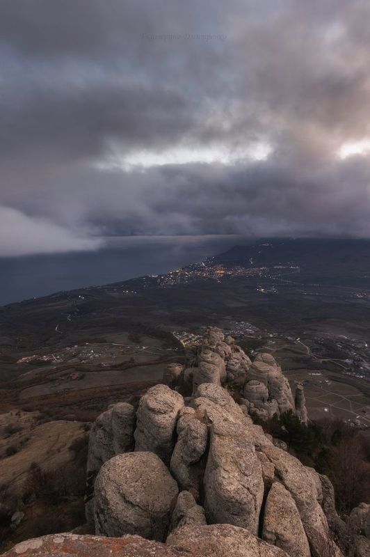 крым, демерджи, алушта, горы, закат, осень, пейзаж, лучистое Южная Демерджи в ноябреphoto preview