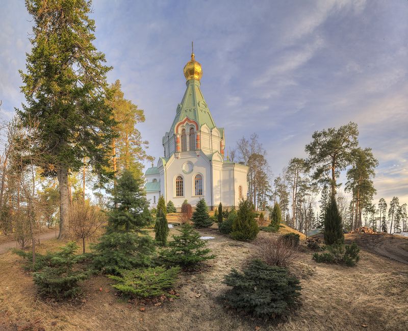 весна, озеро, остров, монастырь, церковь photo preview