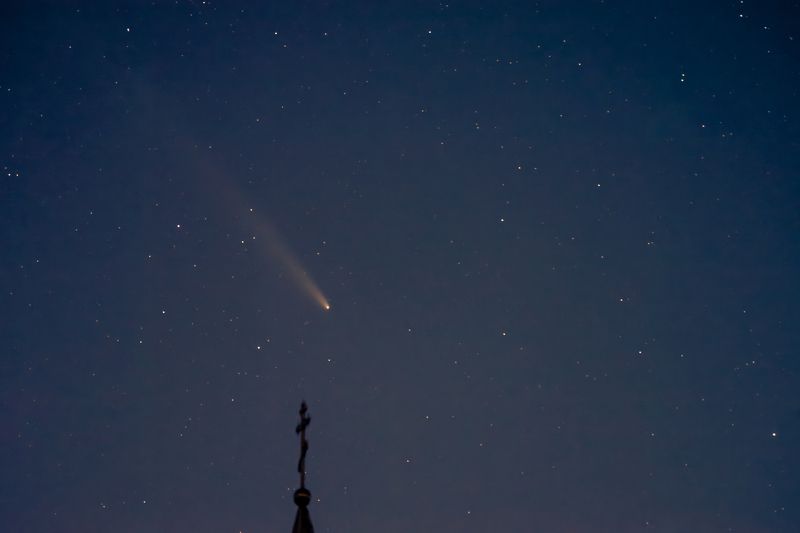 комета, ночь, звезды, Atlas, церковь, храм, крест, астро, астропейзаж, star, comet, night, travel, путешествие, cross Комета и крестphoto preview