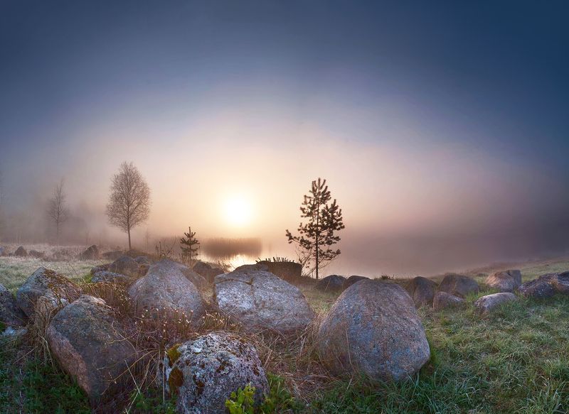 lake,dawn,morning,stones By the lakephoto preview