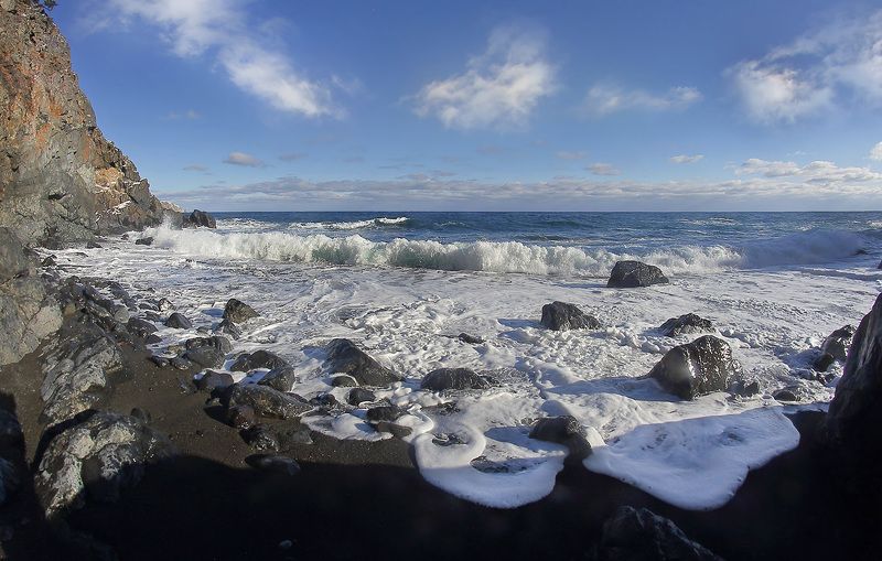 татарский пролив, шторм, волна, fisheye Небольшой шторм в конце осениphoto preview