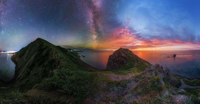 сахалин, жонкиер, млечный путь, звезды, закат На границе мировphoto preview