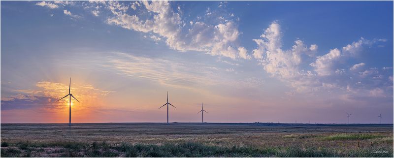 Закат, Крым, Небо, Облака, Панорама, Степь ...Передышка...photo preview