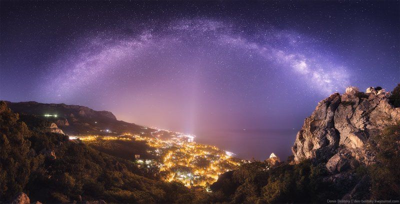 пейзаж, крым, горы, ночное небо, ночь, звёзды, млечный путь, ночной пейзаж, космос, астрофото Млечный Путь над Симеизомphoto preview