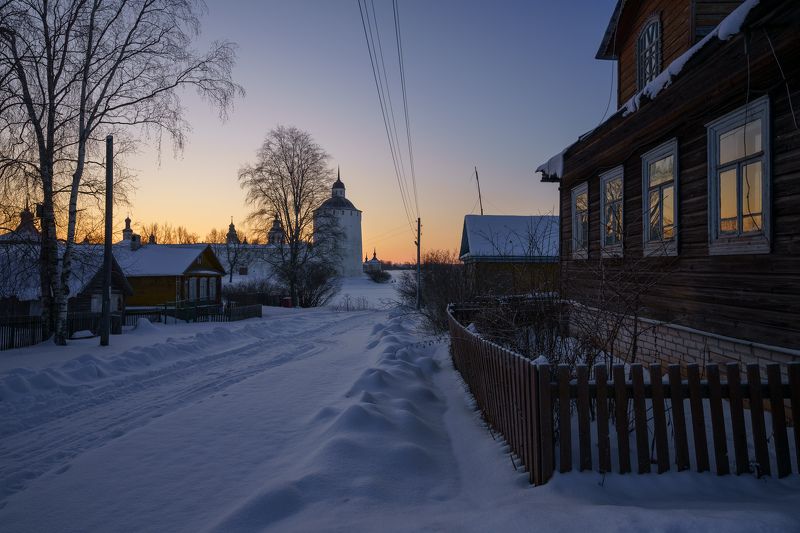 кирилло-белозерский монастырь, кириллов, вологодская область, зима Короткий зимний деньphoto preview