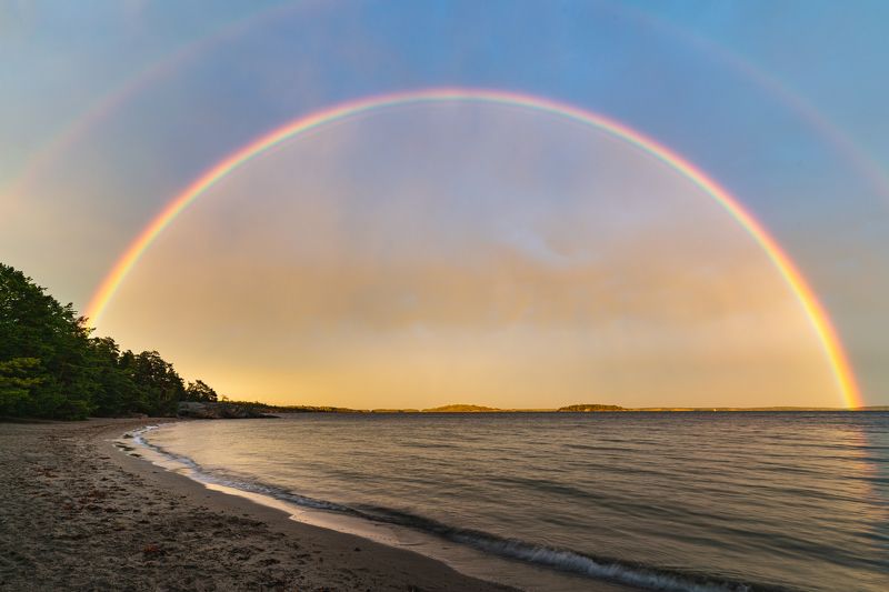 радуга, море, скалы, Балтика Радуга над Балтикойphoto preview