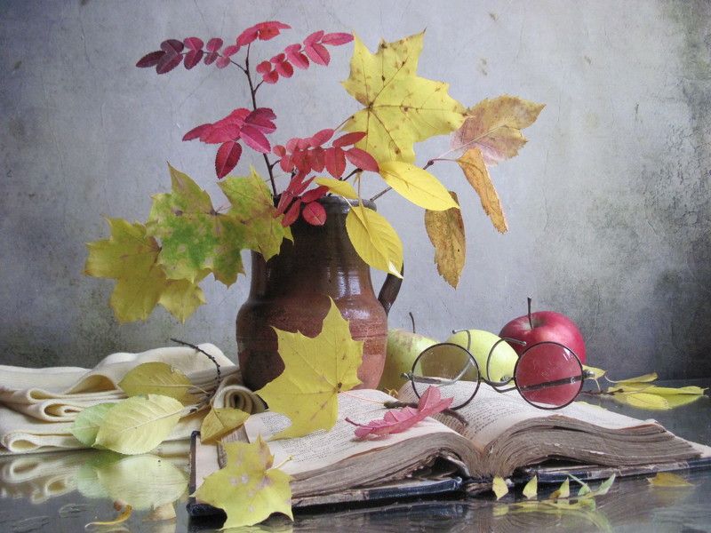 ветки, листья, клён, роза, осень Осенние листьяphoto preview