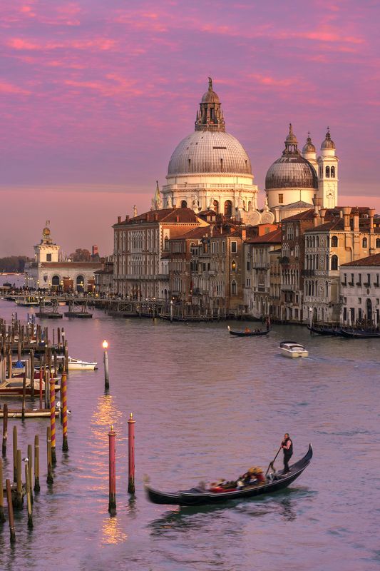 Italy, Venice, gondola, landscape, cityscape, sunset Venicephoto preview