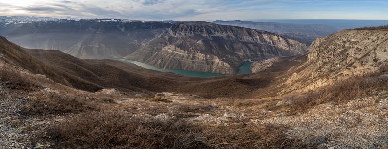 Россия, Дагестан, Казбековский район, Сулакский каньон, Миатлинская ГЭС, панорама,  Панорамаphoto preview