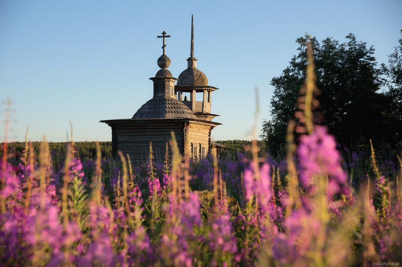 часовня, дрон, аэрофотография, пейзаж, закат Часовня в Средней Отлеphoto preview