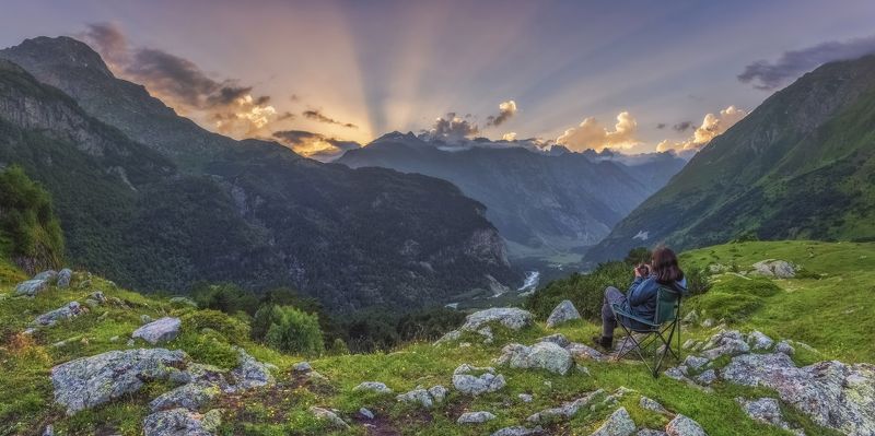 Закат в горах и Шипунова Ирина!photo preview