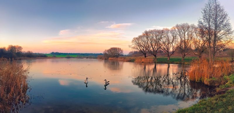 беларусь, вечер, вода, декабрь, закат, зима, минск и окрестности, озеро Первый день зимыphoto preview