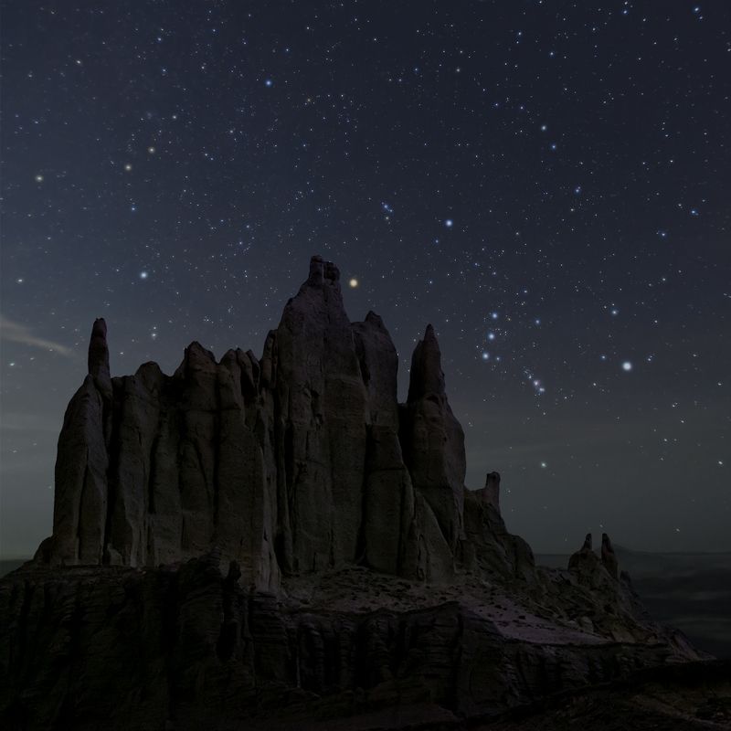 Айракты, Казахстан, Мангистау, Западный Казахстан, пустыня, горы, ночь, звезды, астрофото, орион, сумерки, меловые, океан, Актау, Атырау Долина замков Айрактыphoto preview