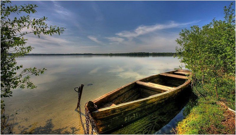 лодка, озеро, берег photo preview