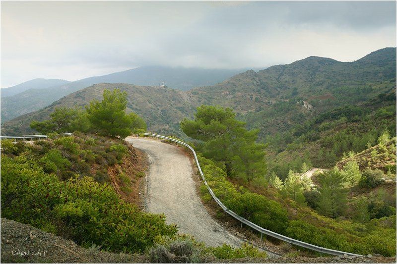 кипр, горы, троодос, крест, природа, дорога В горах Троодосphoto preview