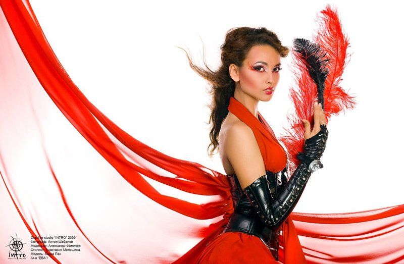 красное, черное, ткань, кожа, перья, мария, корея, гламур Красное и черное #2photo preview