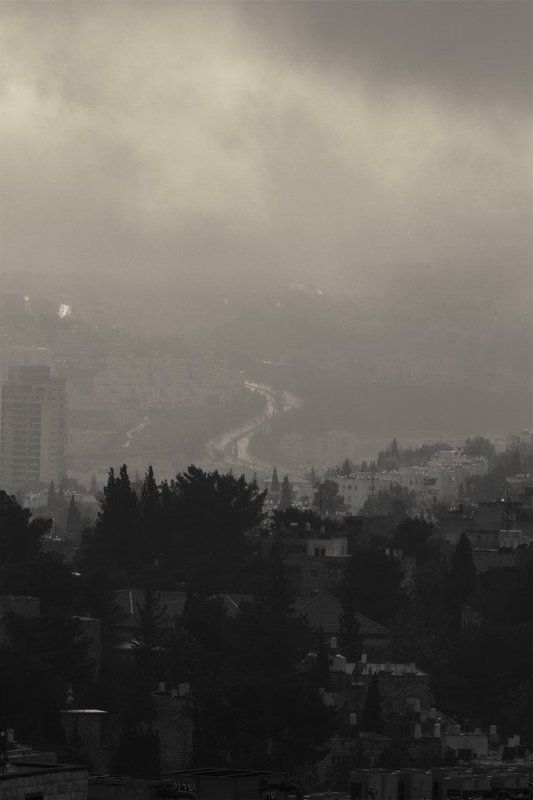 пейзаж, линии, город, гроза Полутоныphoto preview