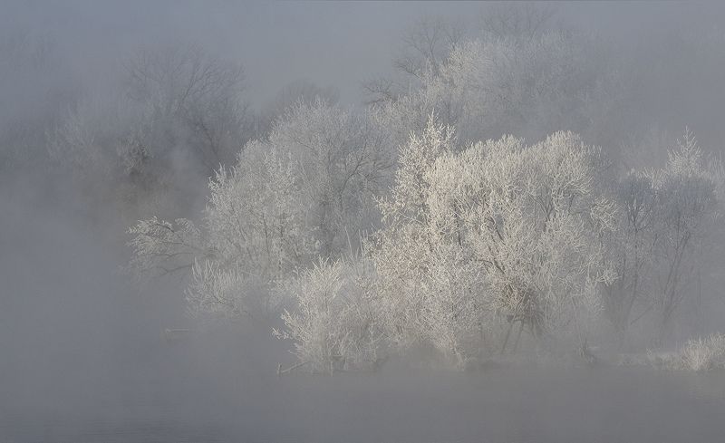 иней, туман, зима, косая гора Серебро февраляphoto preview