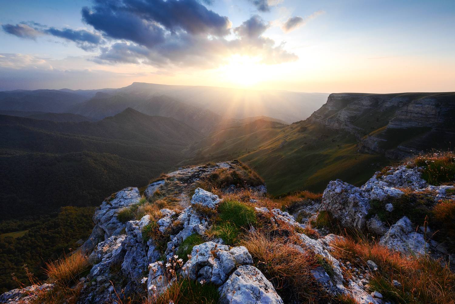 пейзаж, облака, природа, россия, кавказ, закат, бермамыт,, Andrey