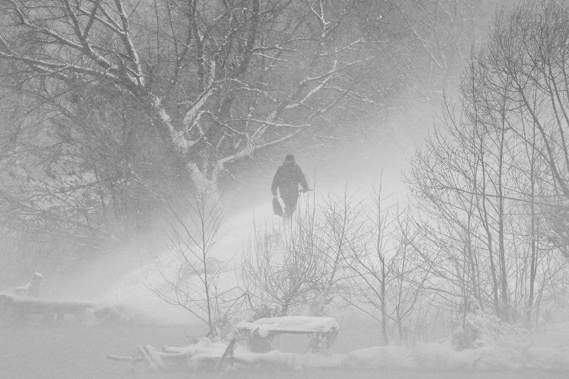 зима, метель, косая гора Метель в январеphoto preview