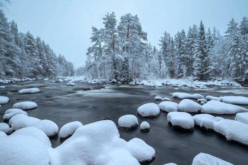 Кольский, мороз, утро, река, снег Зимнее утроphoto preview
