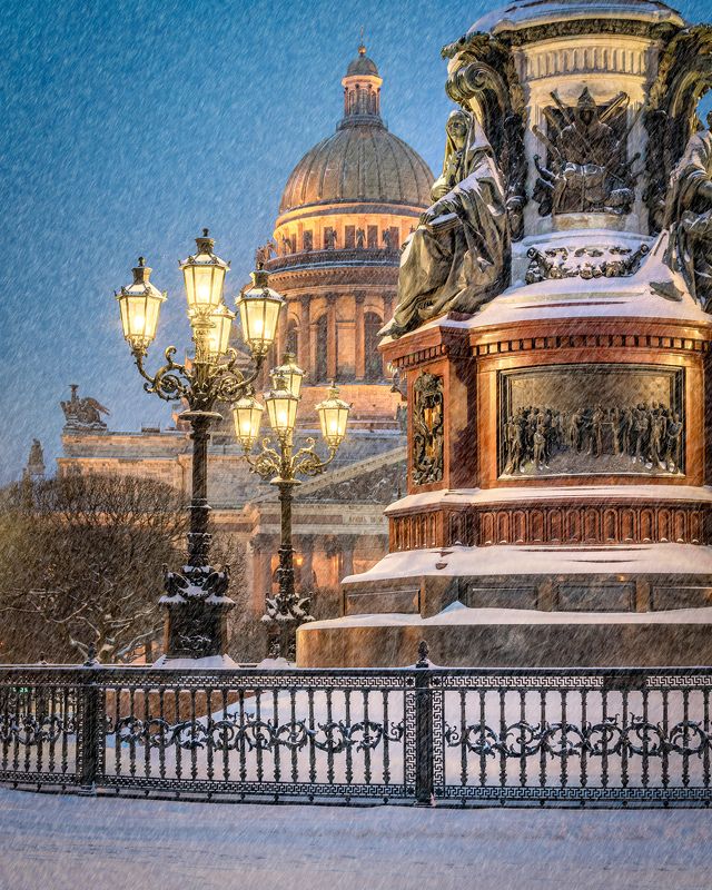 санкт-петербург , снегопад , питер , исаакиевская площадь Снег в Петербургеphoto preview