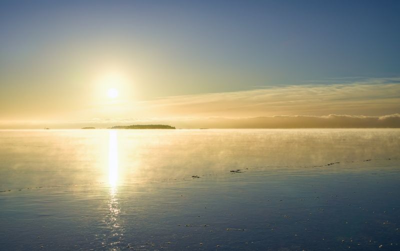 вода мороз солнце туман холодно зима Ледоставphoto preview