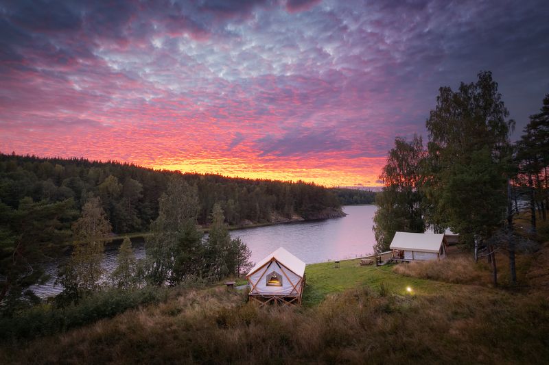 глэмпинг, кемпинг, отель, ладога, ладожскоеозеро, шхеры, ладожскиешхеры, карелия, сортавала, рускеала Глэмпинг на берегу Ладожского озераphoto preview