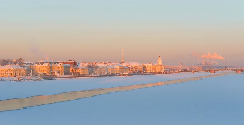 Санкт-Петербург. Зима. Набережеая. Закат photo preview