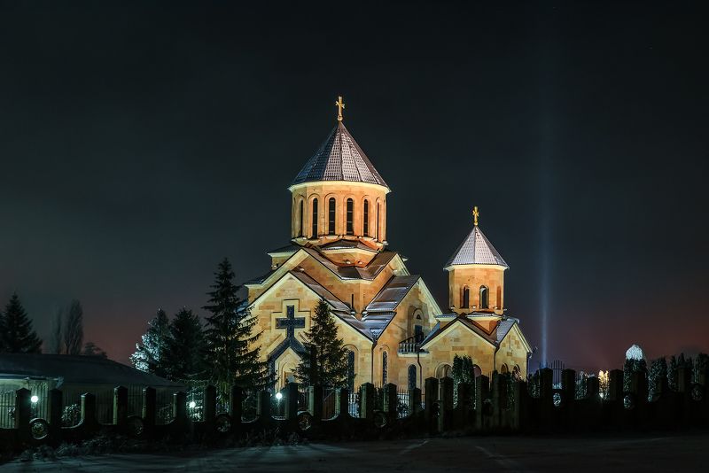 кавказ, храм, архитектура, армянская церковь, аац, ночь, ночной город, георгиевск Зимняя ночь у храмаphoto preview