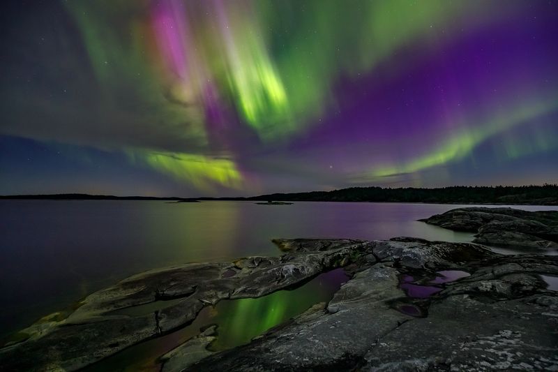 северное сияние, полярное сияние, ладожские шхеры, карелия, ладога, северное приладожье, сортавала, русский север,северная природа, северный пейзаж, пейзажи карелии, фототуры по карелии, фототуры по ладоге, фототур на ладожские шхеры Ладожская звездаphoto preview