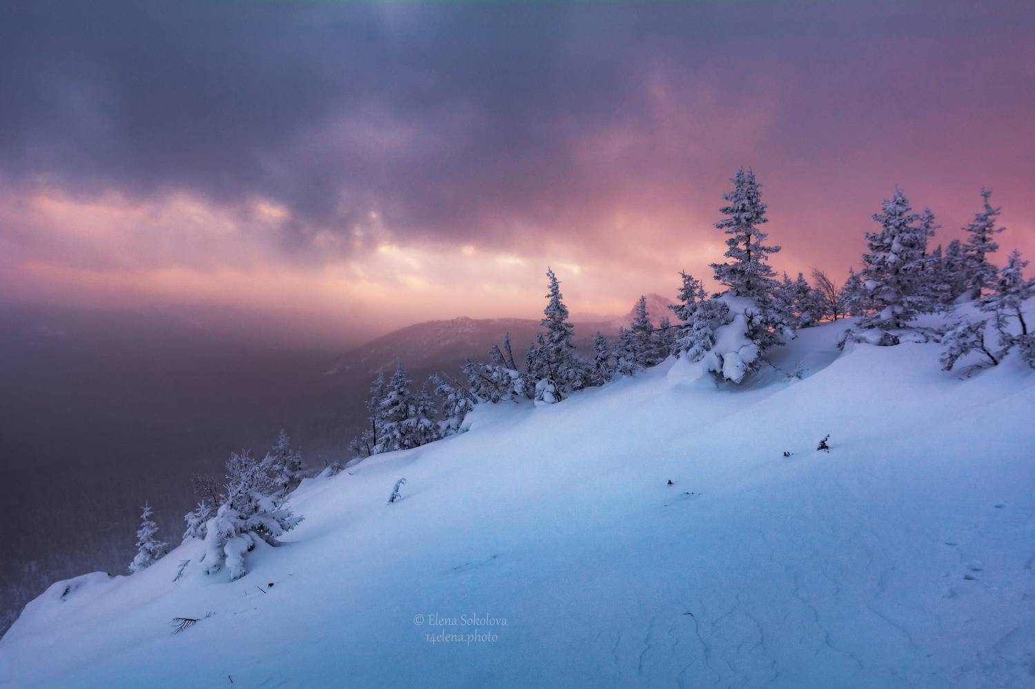 круглица, таганай, зима, закат, Соколова Елена