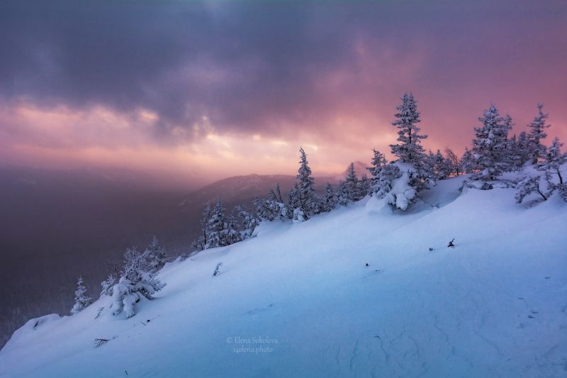 круглица, таганай, зима, закат Морозный вечер на г. Круглицаphoto preview