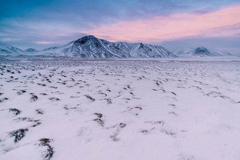 пейзаж, горы, тундра, Север, Чукотка Зимние волныphoto preview
