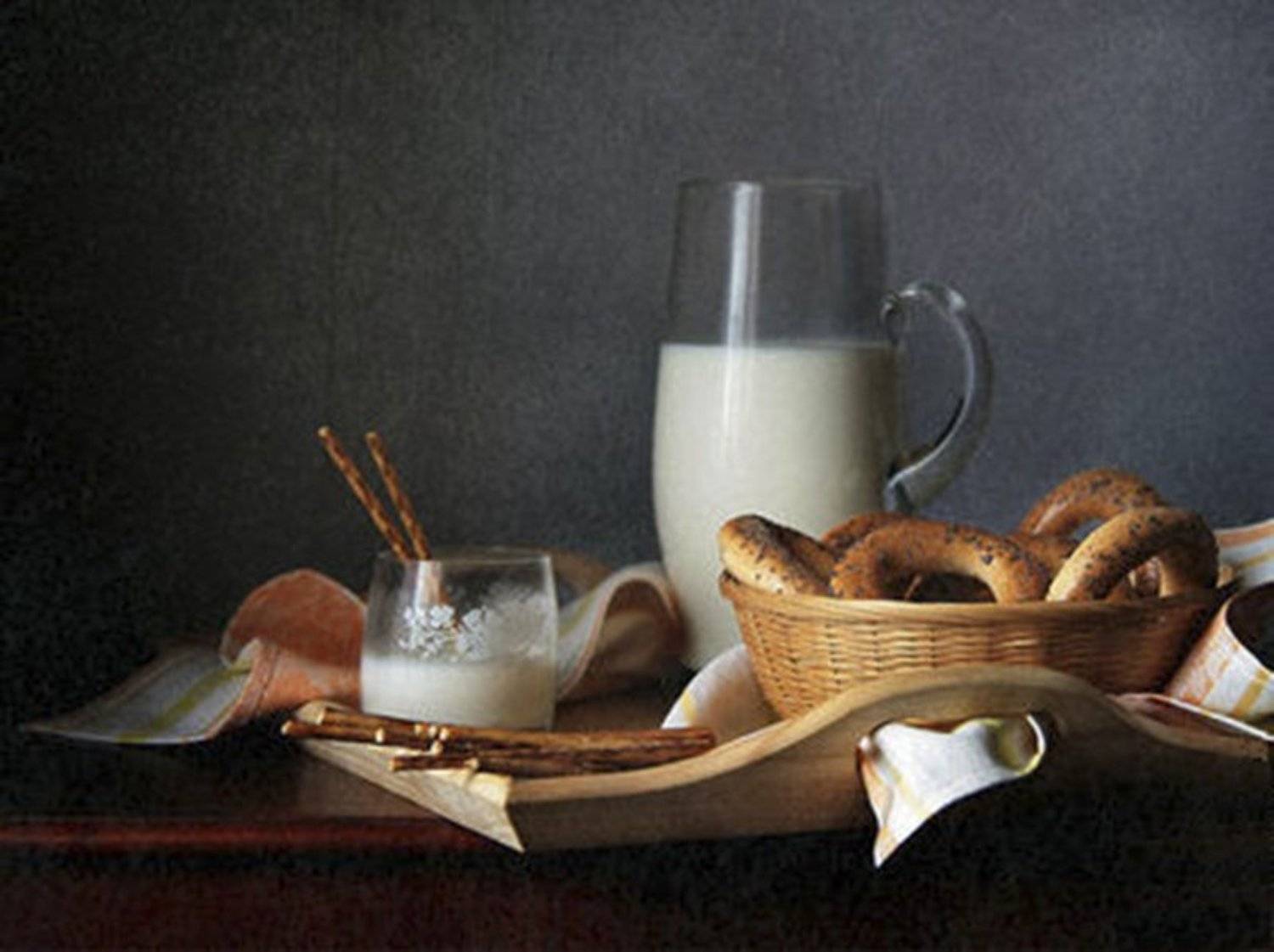 Бублики, Завтрак, Кувшин, Молоко, Натюрморт, Фотонатюрморт, Svetlana Tkachenko