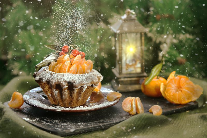 кекс, мандарины, еда, праздник, новый год Мандариновый кексphoto preview