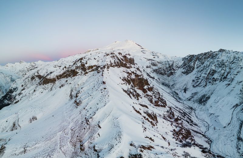 аэрофото, горы, эльбрус, снег, зима, терскол, рассвет Рассвет на снежных вершинахphoto preview