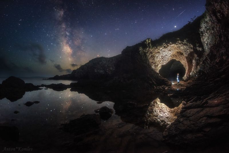 приморье, ночь, млечный путь, звезды, побережье, арка Скрытое сокровищеphoto preview