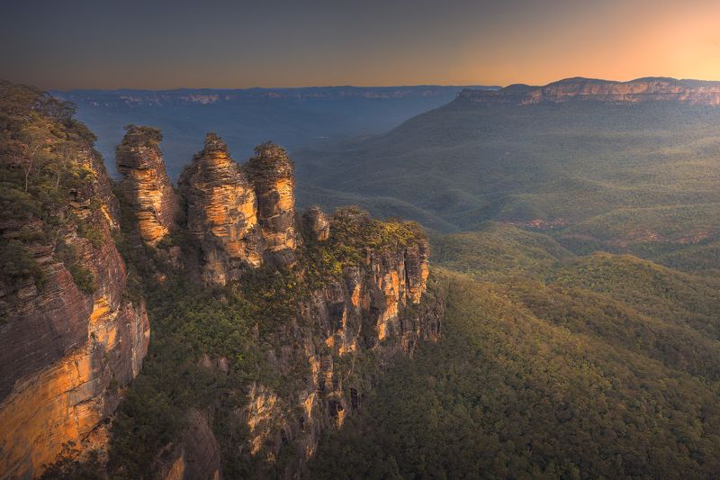 Australia, blue mountains, three sisters, landscape, outdoor, sunset The Three Sistersphoto preview