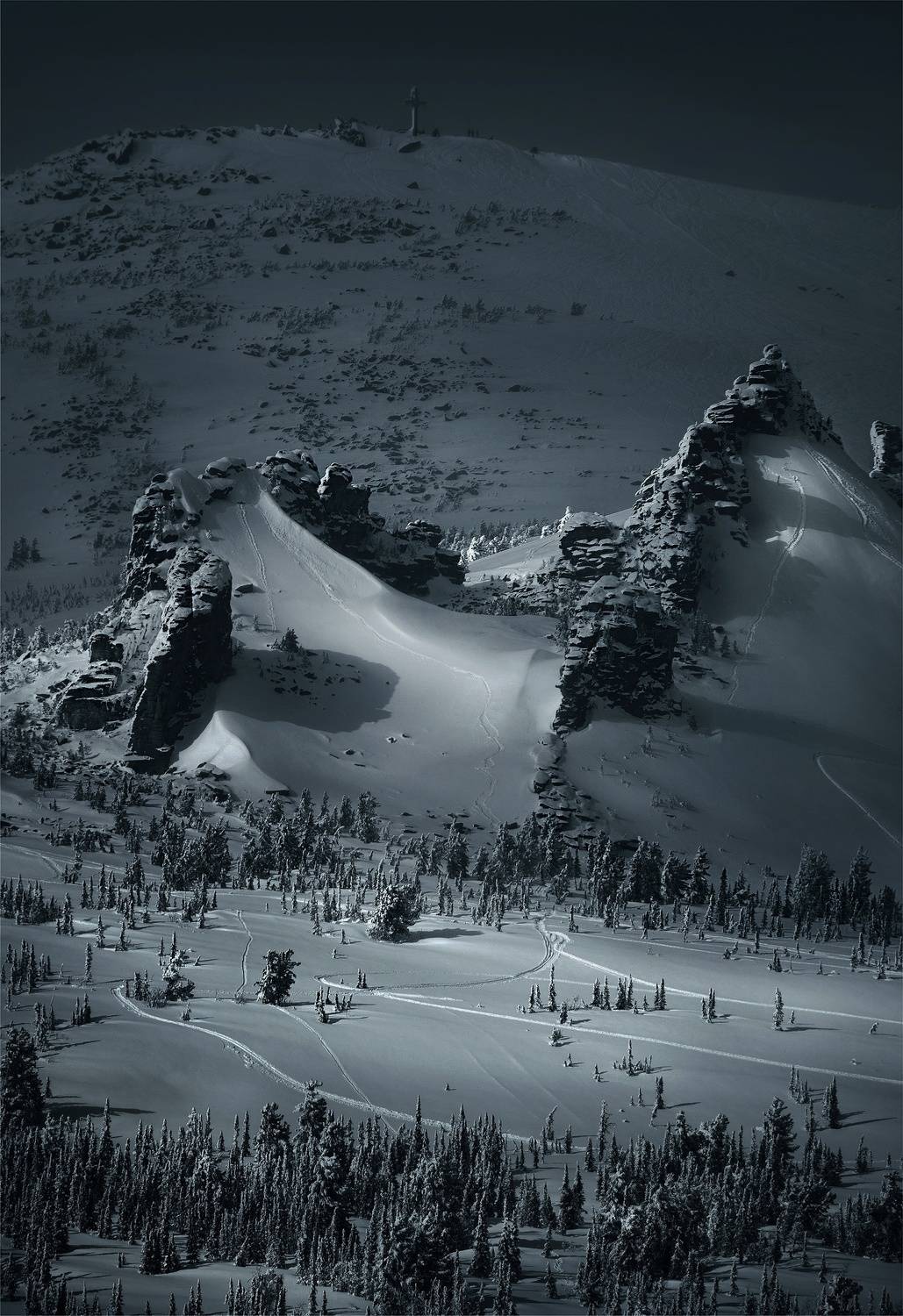 сибирь, шерегеш, верблюды, горы, снег, мороз, пейзаж, Художников-Сухоребриков Павел