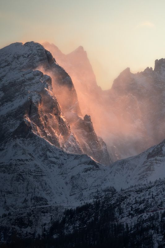 Tramonto da passo Fuciade con l\'Enrosadiraphoto preview