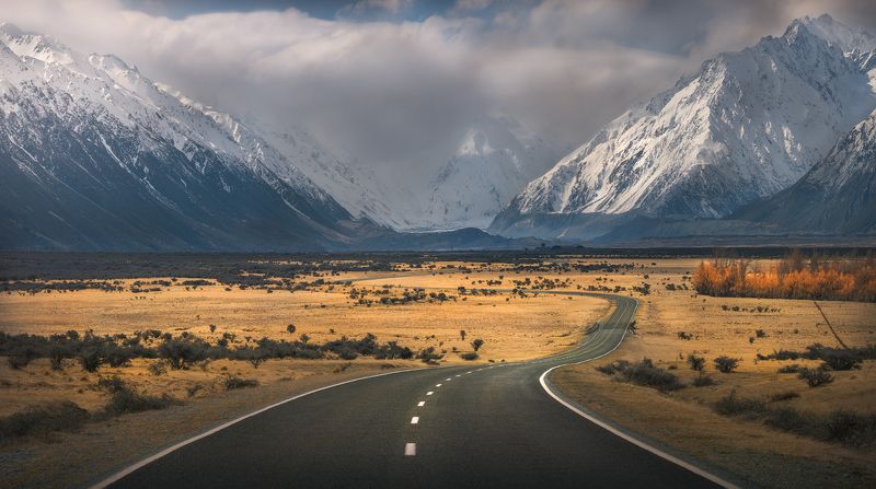 New Zealand, landscape, outdoors, mount aoraki, travel Winding Mountain Road photo preview