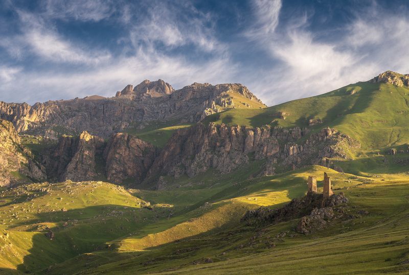 кавказ, горы, пейзаж, осетия Халгон фото превью