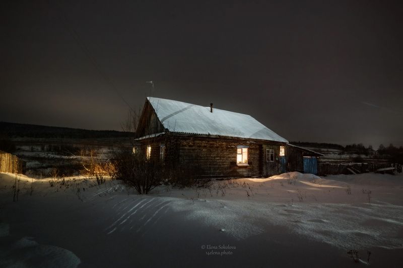 деревня, зима, ночь Новогодняя ночь в Медведевоphoto preview