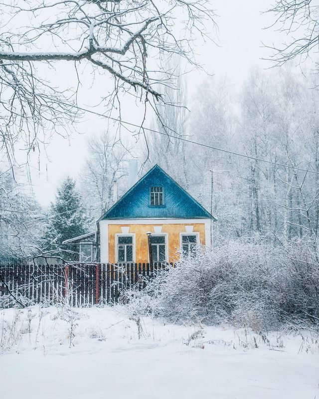 природа, дом, зима, пейзаж, зимний пейзаж, после снегопада, снегопад, зимняя сказка, Московская область Выпал новогодний снегphoto preview