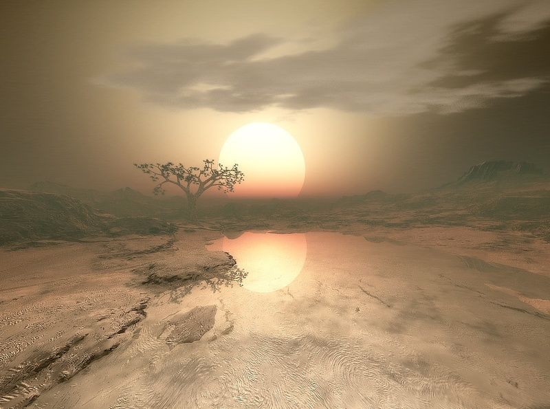 пейзаж, природа, африка, горы, речка, небо, солнце, облака Африкаphoto preview